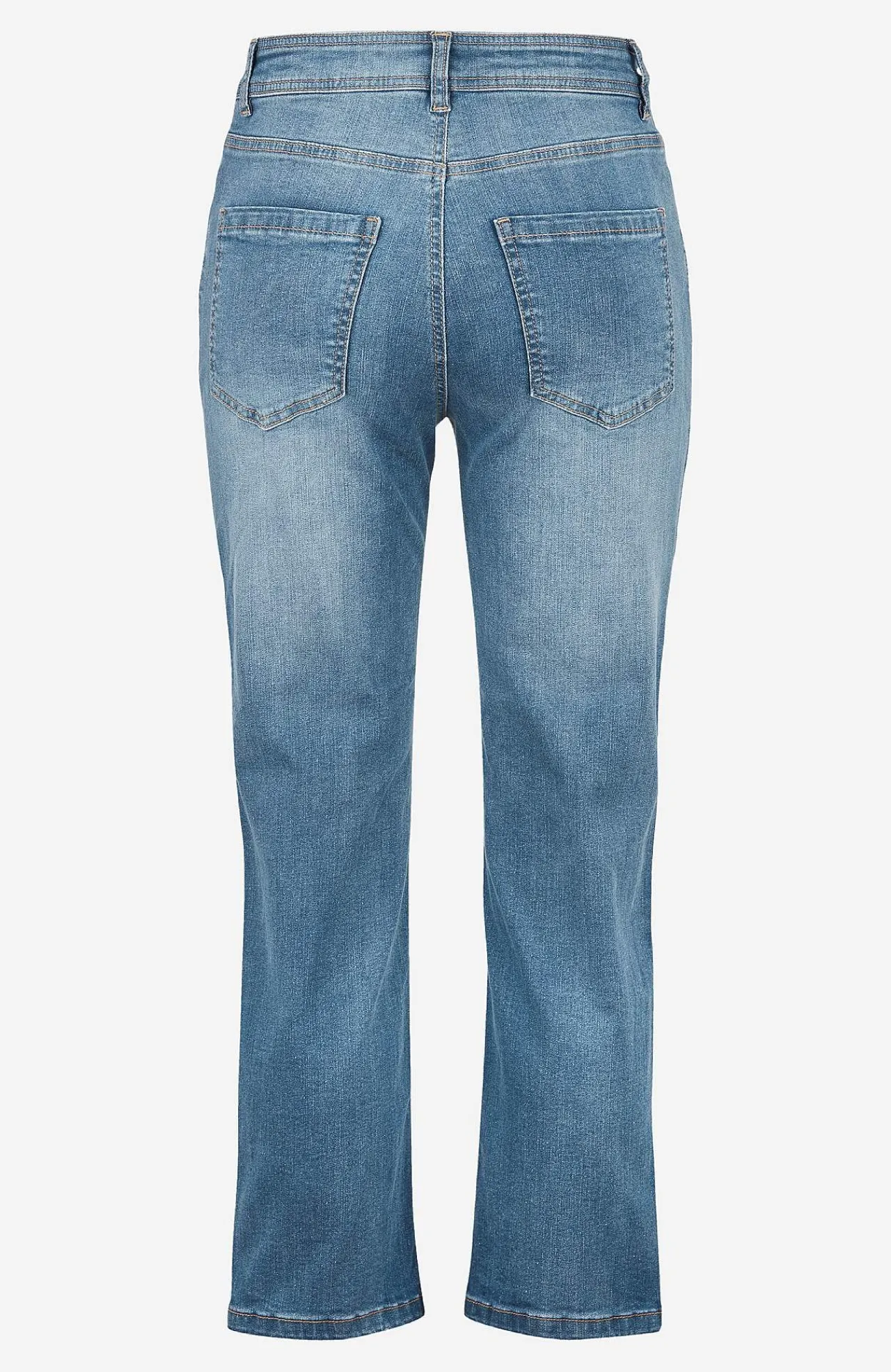 Straight Fit|Slim Fit-Cellbes of Sweden Ankeljeans med perler og rhinsten Mellemblå / Denim
