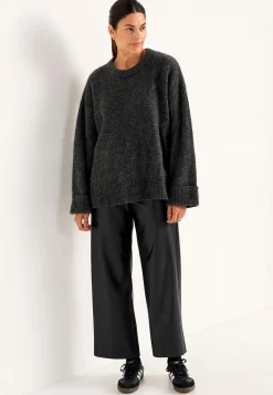 Caprileggings|Leggings I Imiteret Skind-Cellbes of Sweden Ankellange bukser i læderimitation Sort