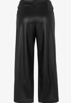Caprileggings|Leggings I Imiteret Skind-Cellbes of Sweden Ankellange bukser i læderimitation Sort