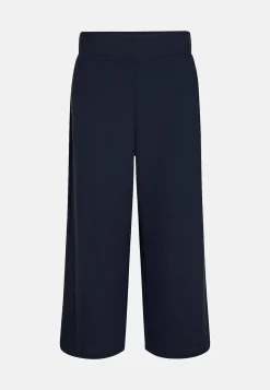 Trikobukser-Soyaconcept Ankellange jerseybukser med brede ben Marine