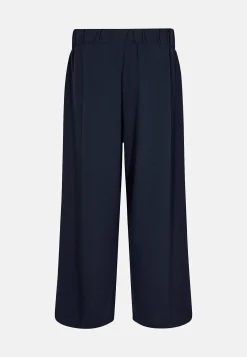 Trikobukser-Soyaconcept Ankellange jerseybukser med brede ben Marine