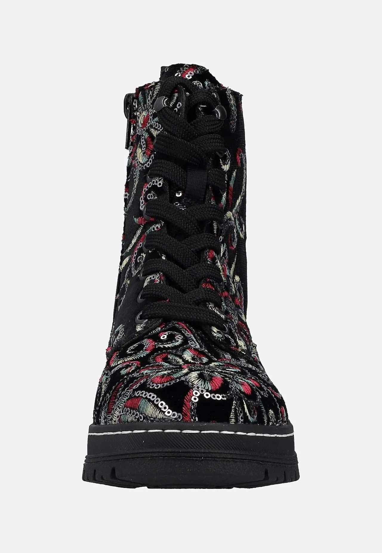Boots- Ankelstøvle med pailleter Sort / Mønstret