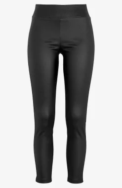 Leggings I Imiteret Skind|Skindbukser-Soyaconcept Belagte pull on-bukser Sort