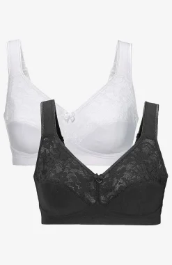 2-Pack|Undertøj-Cellbes of Sweden Blød bh uden bøjle Anna 2-pack Sort + Hvid