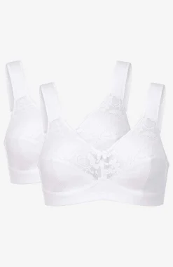 2-Pack|Undertøj-Cellbes of Sweden Blød bh uden bøjle Anna 2-pack Hvid + Hvid
