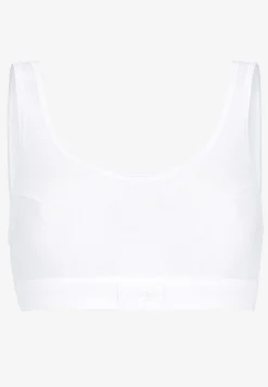 Undertøj|Bh- Blød BH-top i bomuld Double comfort Hvid