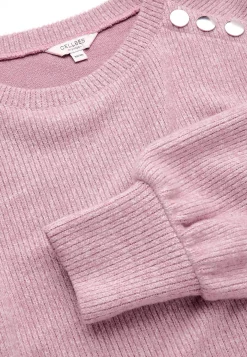 Trøjer|Striktrøjer-Cellbes of Sweden Blød jerseytrøje med knapper Beata Rosa / Meleret