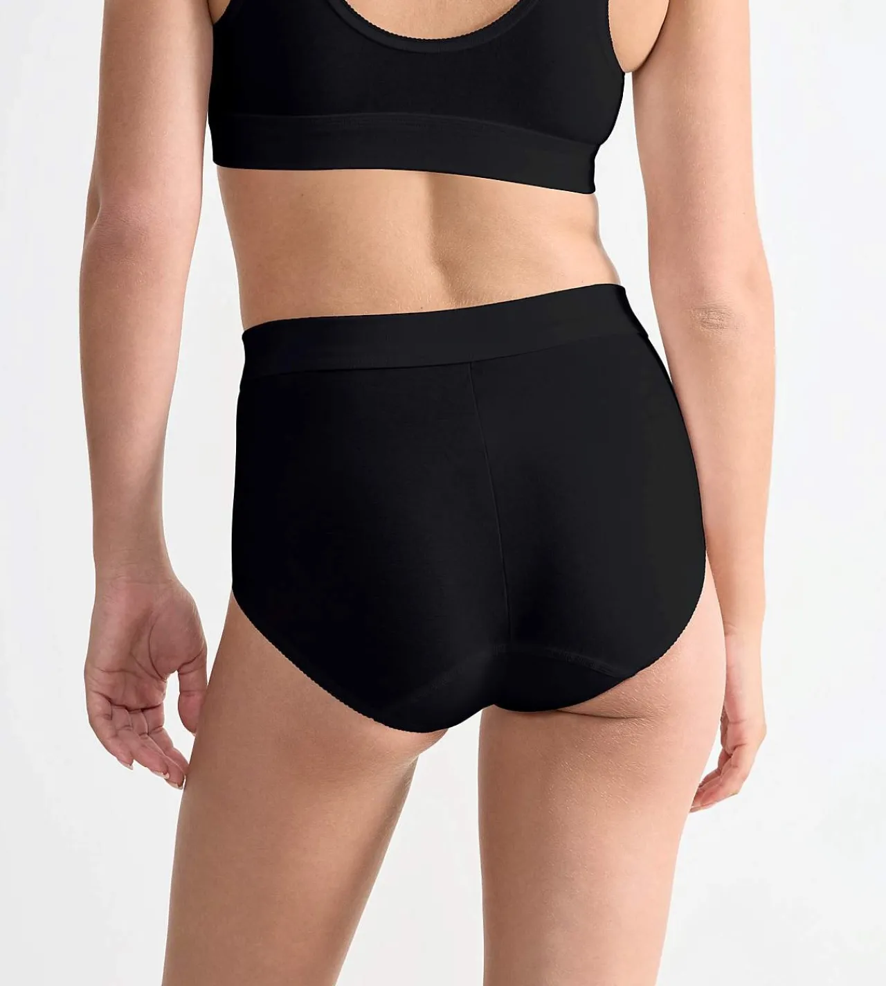 Undertøj|Flerpak Undertøj- Blød maxitrusse i bomuld Double comfort 2-pack Sort