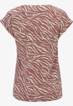T-Shirts-Soyaconcept Blød top med zebramønster Rød / Mønstret