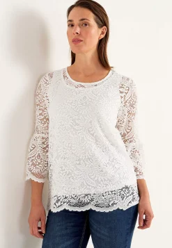 Toppe-Cellbes of Sweden Blondetop med trompetærme Offwhite