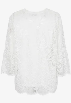 Toppe-Cellbes of Sweden Blondetop med trompetærme Offwhite