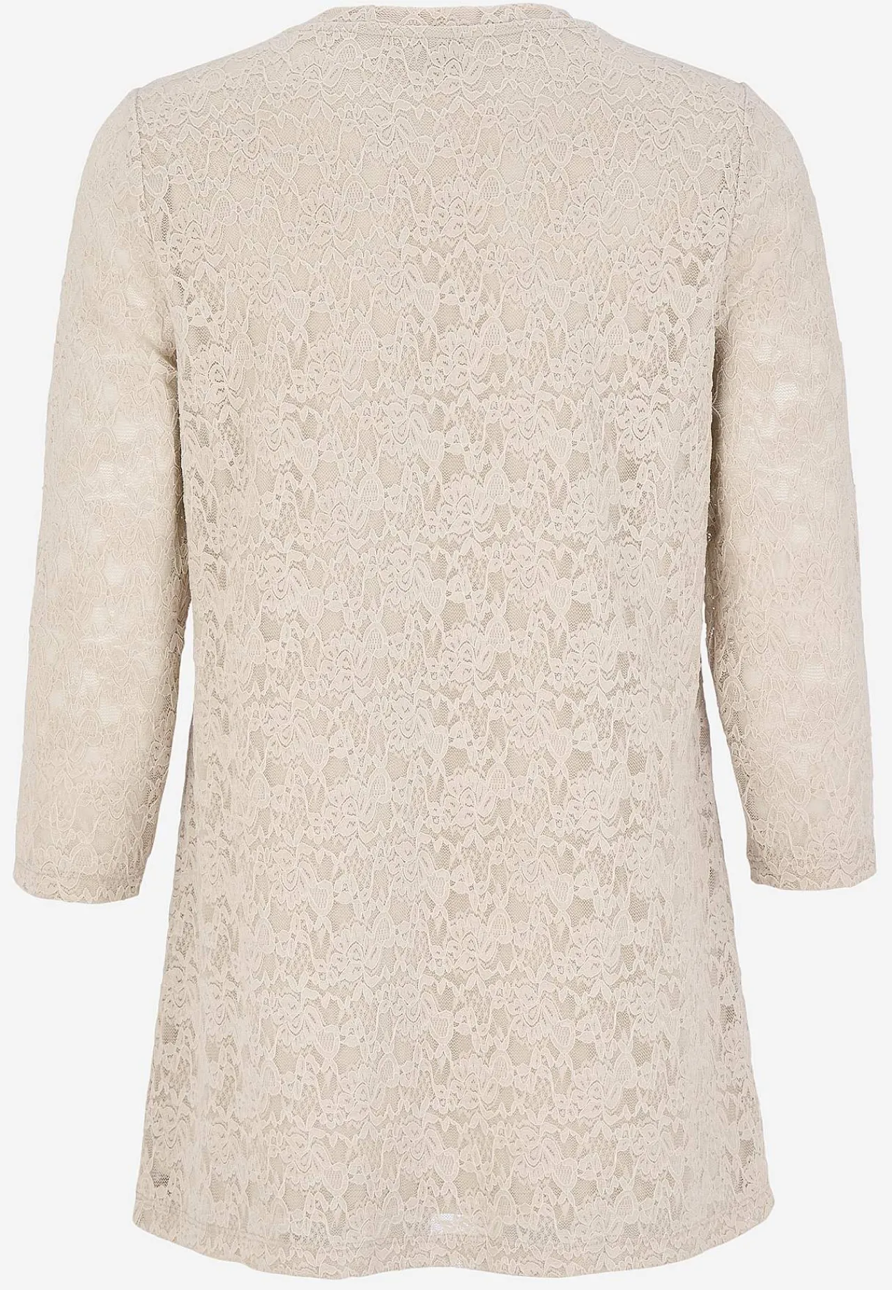 3/4 Ærmet|Festtunikaer-Cellbes of Sweden Blondetunika med afrundet krave Beige