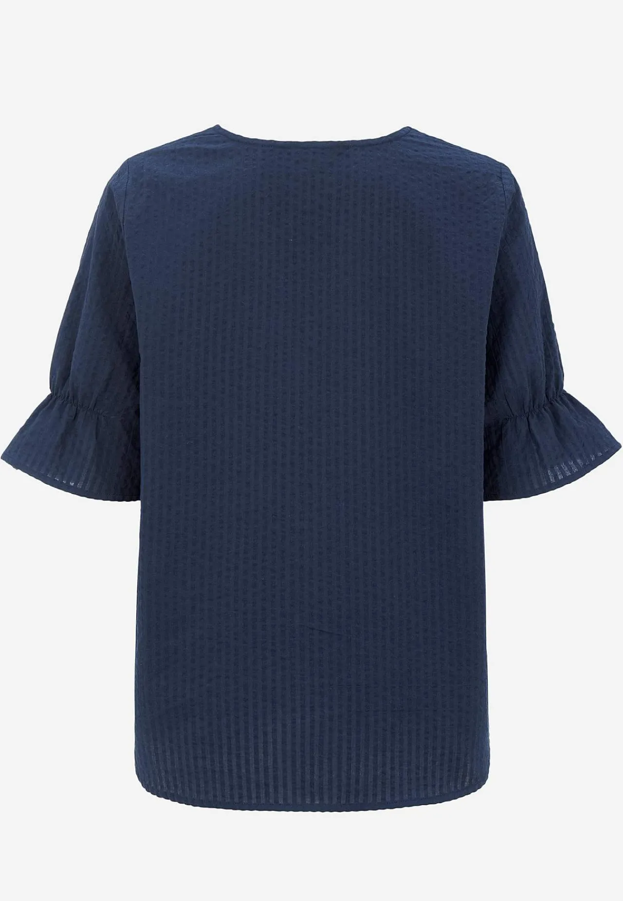 Bluser|Kortærmede-Cellbes of Sweden Bluse i seersucker Marine