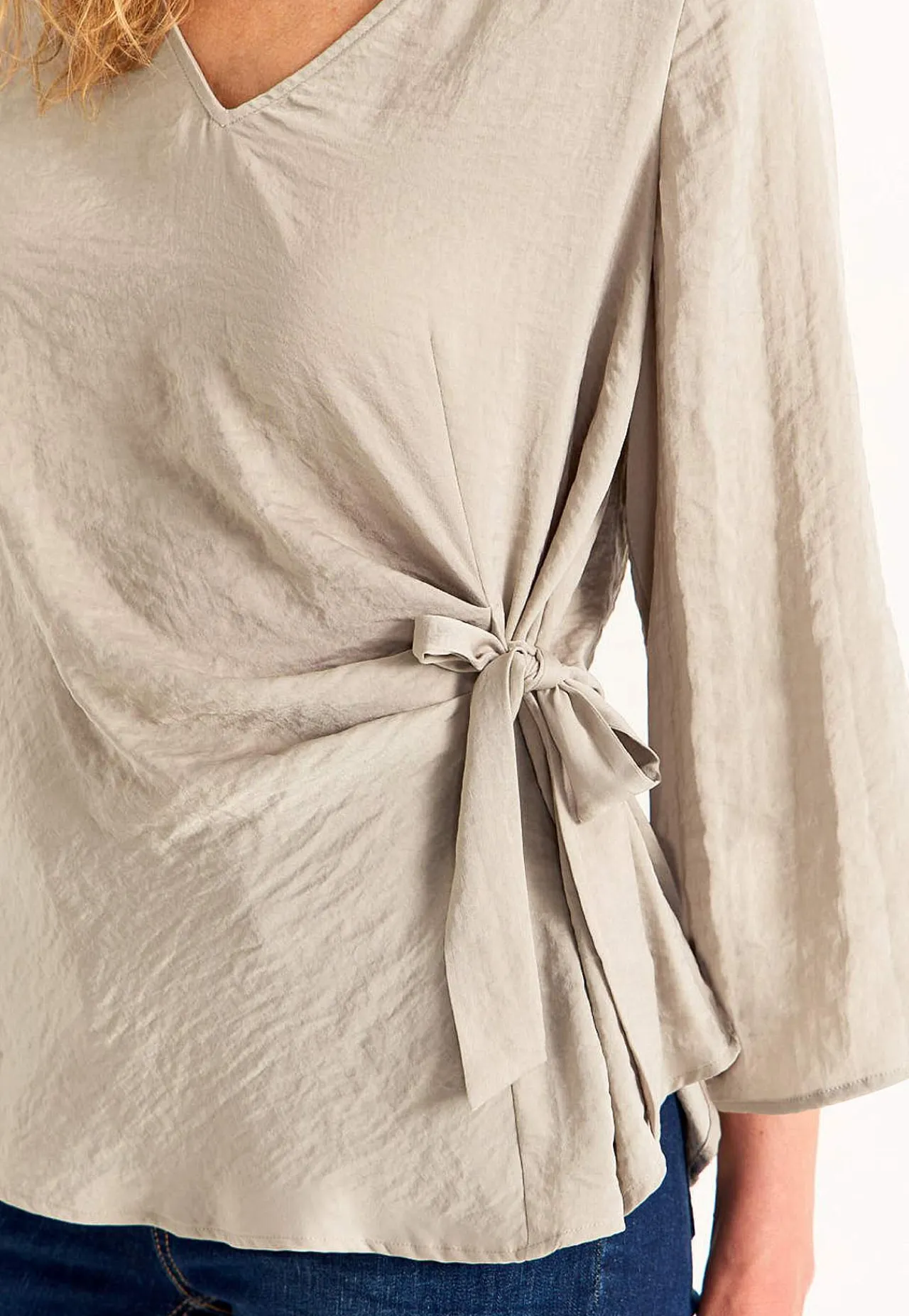 Bluser-Cellbes of Sweden Bluse med bindebånd Beige