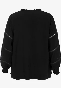 Bluser-Wasabiconcept Bluse med broderi Sort