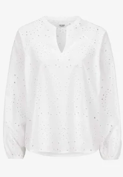 Bluser|Bluser Med Pufærmer-Cellbes of Sweden Bluse med broderi Hvid