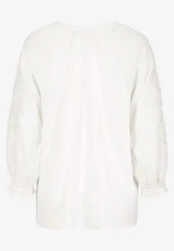 Bluser|Bluser Med Pufærmer-Cellbes of Sweden Bluse med broderi Hvid