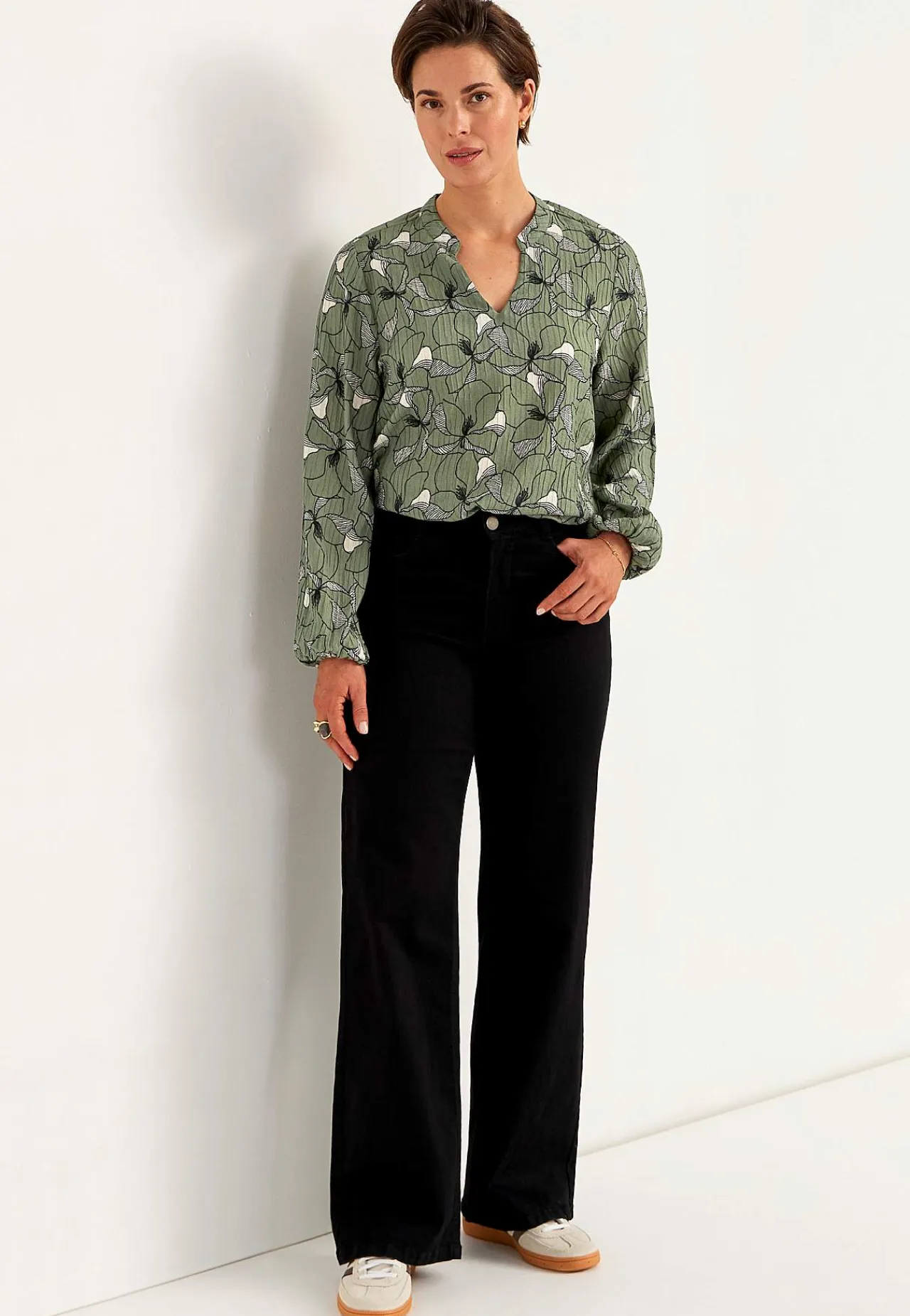 Mønstrede|Bluser-Cellbes of Sweden Bluse med et blomstermønster og struktur Grøn/mønstret