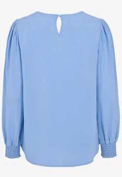 Bluser|Bluser Med Pufærmer-Cellbes of Sweden Bluse med smock ved manchetterne Blå
