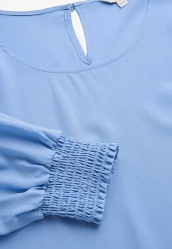 Bluser|Bluser Med Pufærmer-Cellbes of Sweden Bluse med smock ved manchetterne Blå