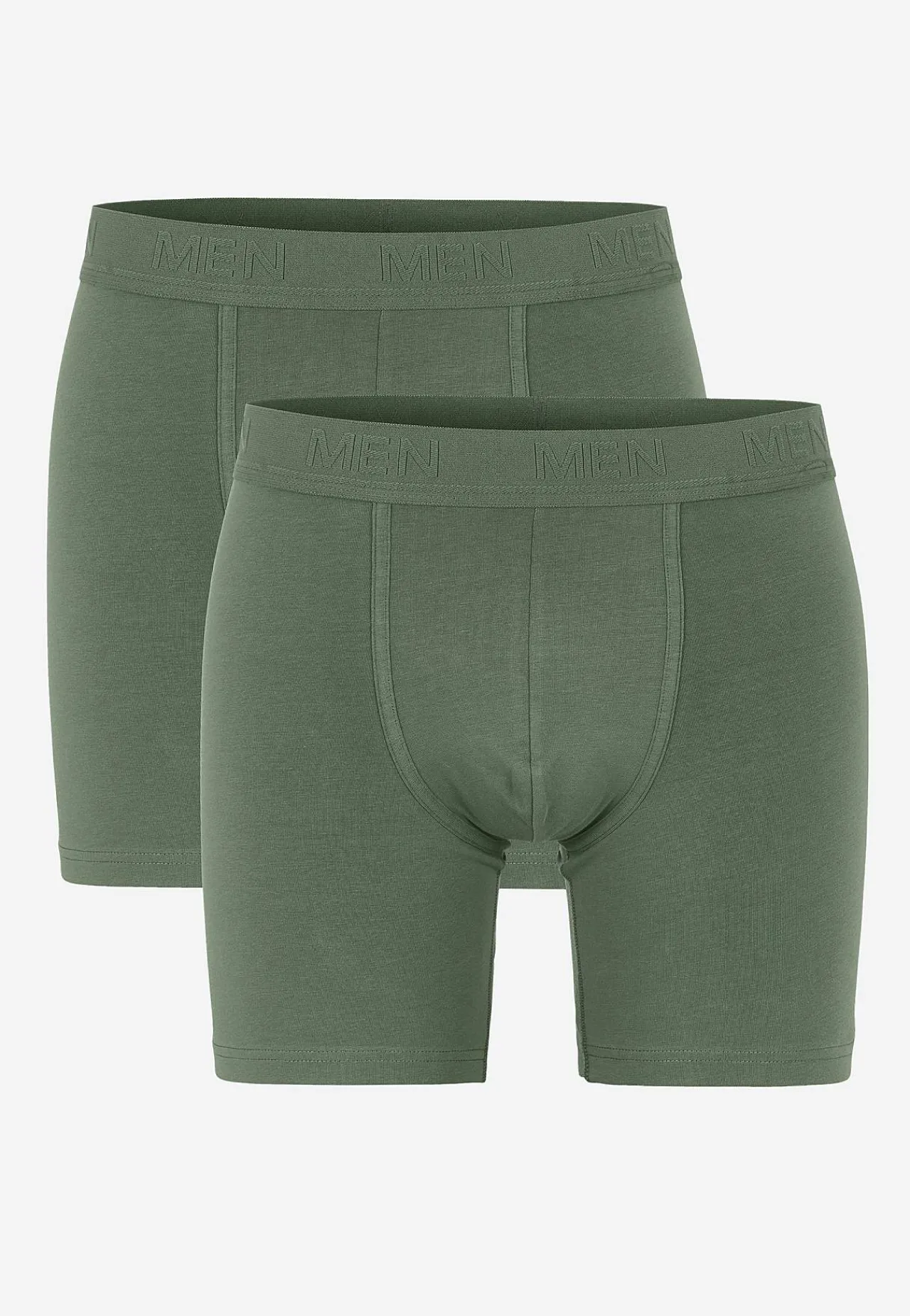 Underbukser- Boksershorts med længere ben 2-pack Kakigrøn