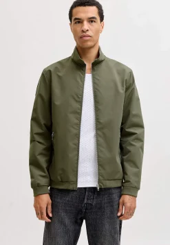 Jakker Og Veste-JACK & JONES Bomberjakke med mat overflade Olivengrøn