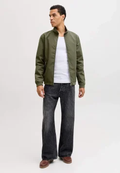 Jakker Og Veste-JACK & JONES Bomberjakke med mat overflade Olivengrøn