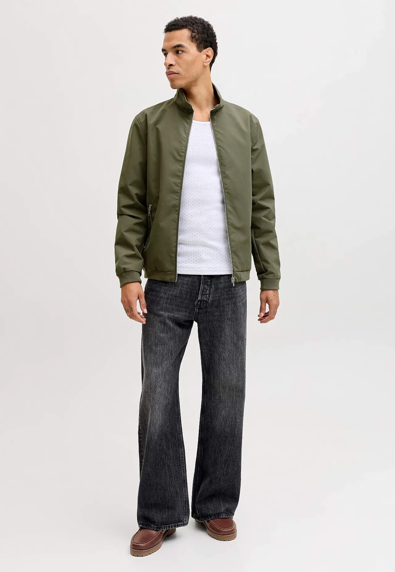 Jakker Og Veste-JACK & JONES Bomberjakke med mat overflade Olivengrøn