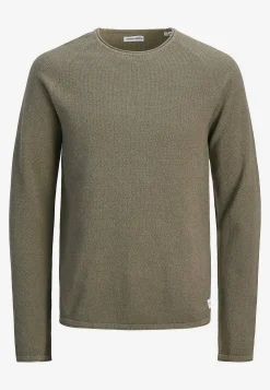 Striktrøjer-JACK & JONES Bomuldstrøje Brun