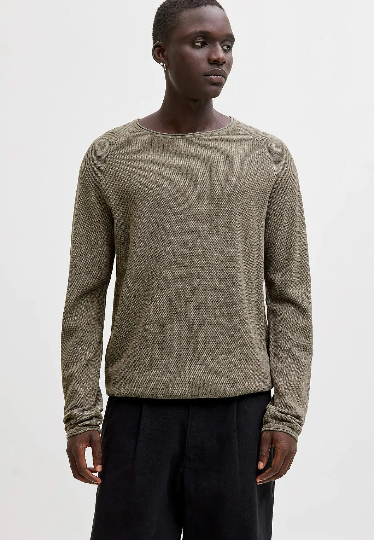 Striktrøjer-JACK & JONES Bomuldstrøje Brun