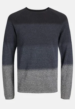 Striktrøjer-JACK & JONES Bomuldstrøje Marinemeleret