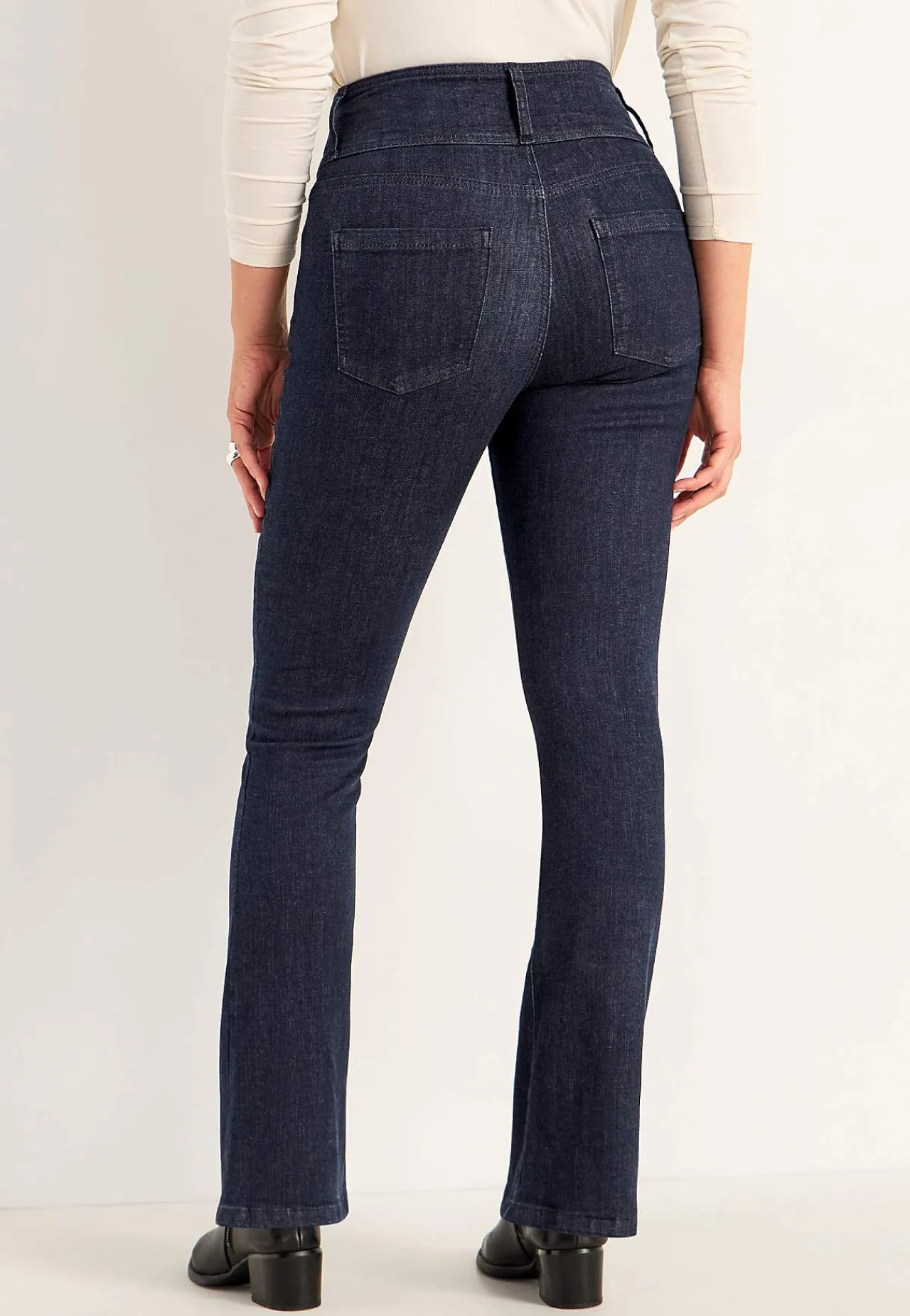 Høj Talje|Flere Længder- Bootcut jeans med høj talje Jennifer Mørk denim / Ikke vasket