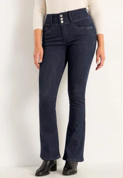 Høj Talje|Flere Længder- Bootcut jeans med høj talje Jennifer Mørk denim / Ikke vasket