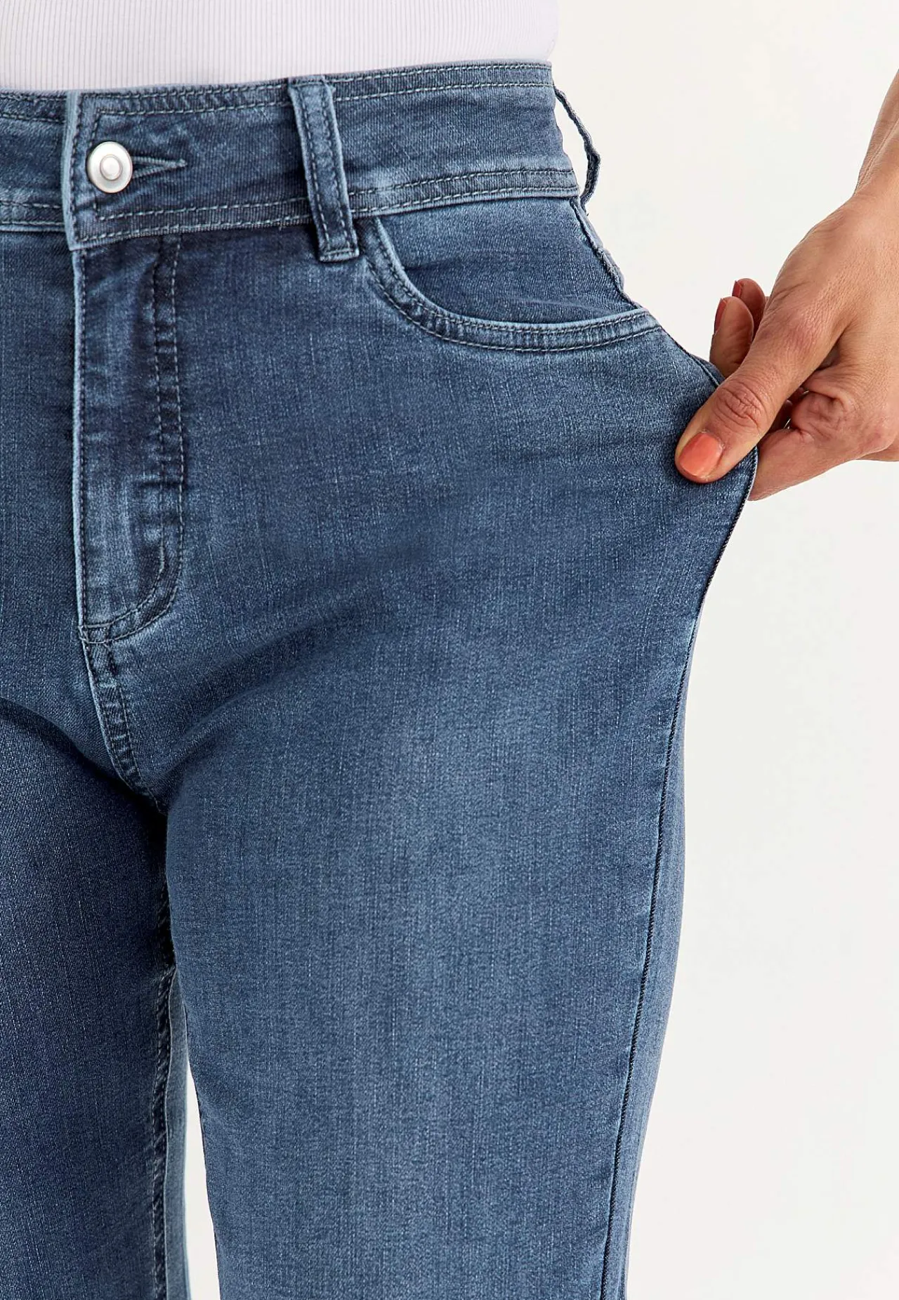 Flere Længder|Bootcut-Cellbes of Sweden Bootcut jeans med superstræk Sara Mellemblå Denim