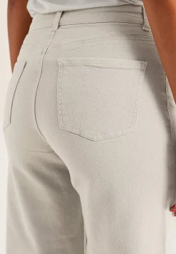 Ankelbukser|Vide Bukser-Cellbes of Sweden Brede ankeljeans Lys beige