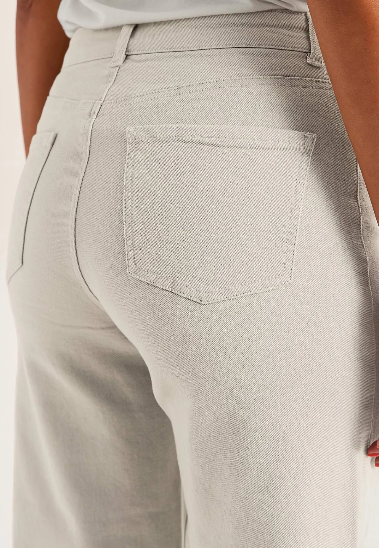 Ankelbukser|Vide Bukser-Cellbes of Sweden Brede ankeljeans Lys beige