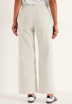 Ankelbukser|Vide Bukser-Cellbes of Sweden Brede ankeljeans Lys beige