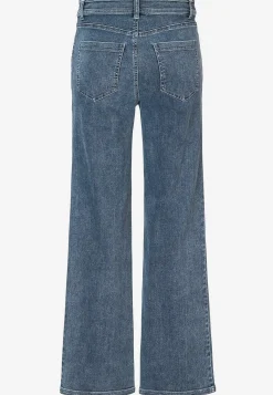 Vide Bukser|Lige Bukser- Brede jeans i denim med superstræk Sara Mellemblå / Denim