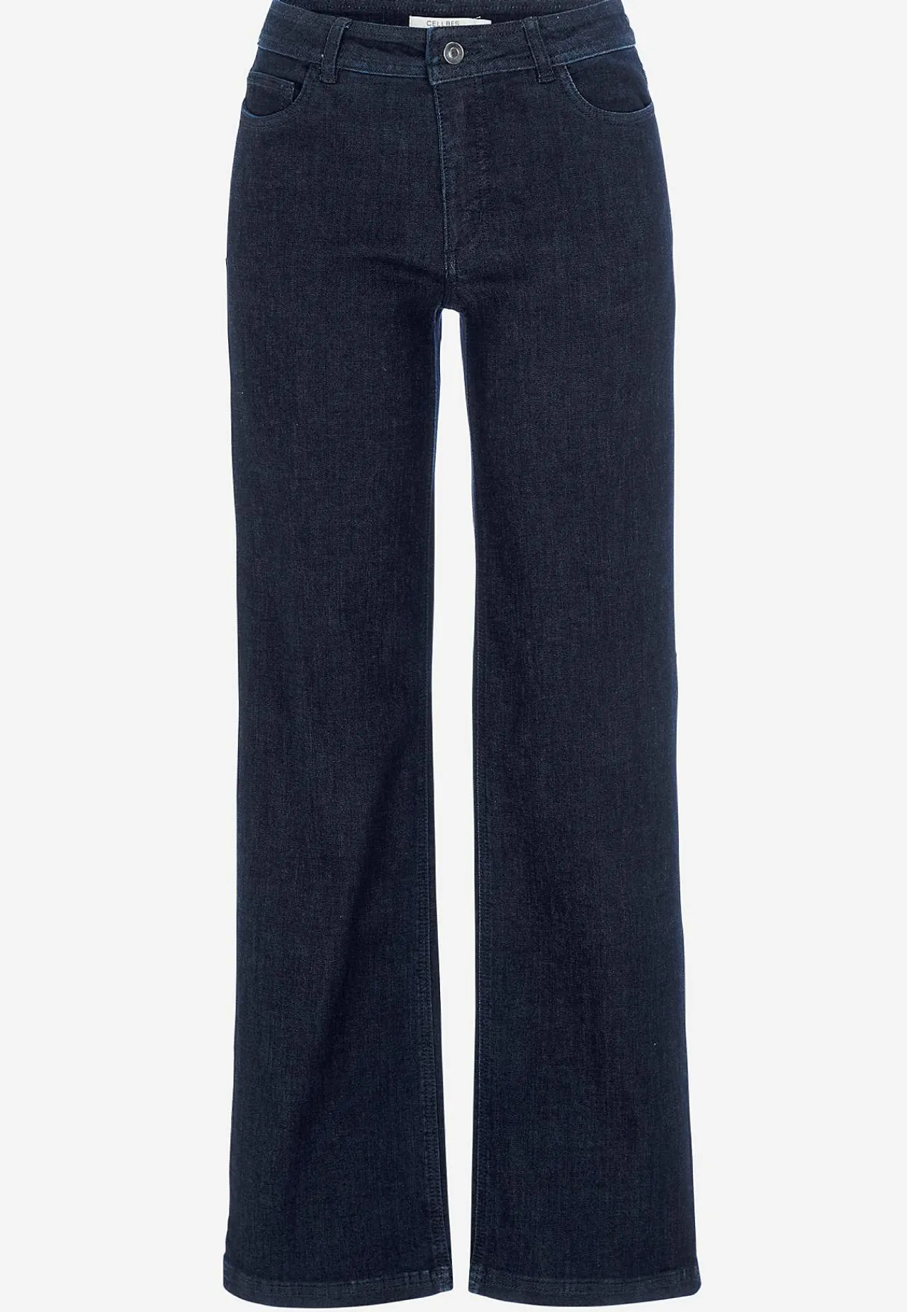 Vide Bukser|Lige Bukser-Cellbes of Sweden Brede jeans i denim med superstræk Sara Mørkeblå Denim