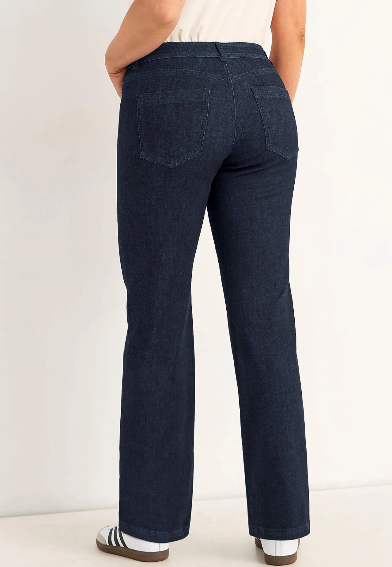 Vide Bukser|Lige Bukser-Cellbes of Sweden Brede jeans i denim med superstræk Sara Mørkeblå Denim