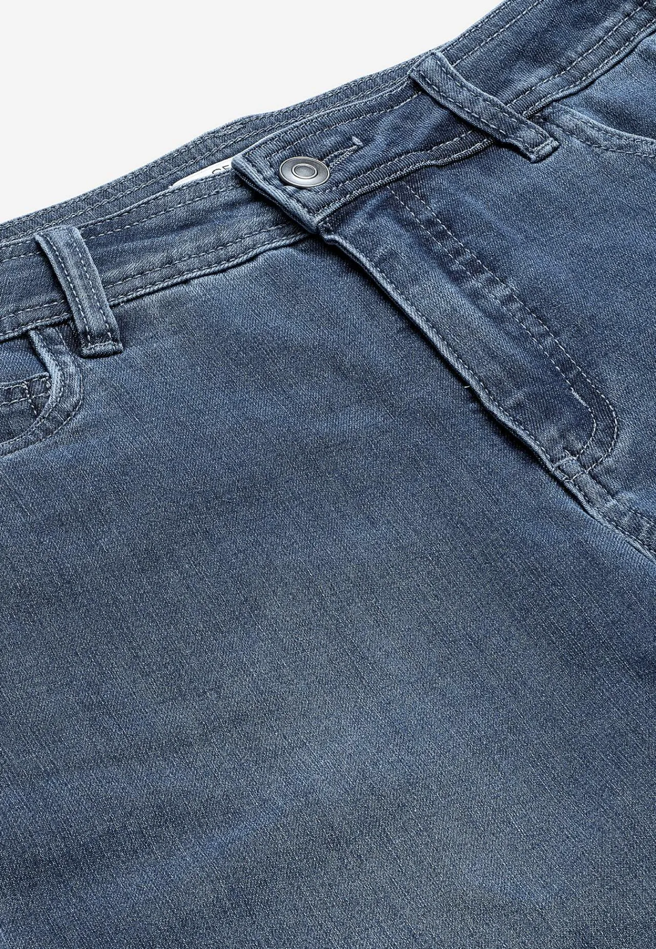 Vide Bukser|Lige Bukser- Brede jeans i denim med superstræk Sara Mellemblå Denim