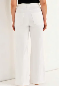 Høj Talje|Straight Fit-Cellbes of Sweden Brede jeans med høj talje Renata Hvid denim