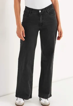 Høj Talje|Straight Fit-Cellbes of Sweden Brede jeans med høj talje Renata Grå / Denim