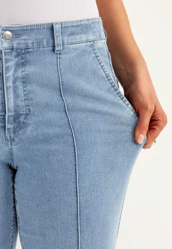 Straight Fit|Stretch Jeans-Cellbes of Sweden Brede jeans med syede pressefolder Mia Lyseblå denim