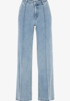 Straight Fit|Stretch Jeans-Cellbes of Sweden Brede jeans med syede pressefolder Mia Lyseblå denim