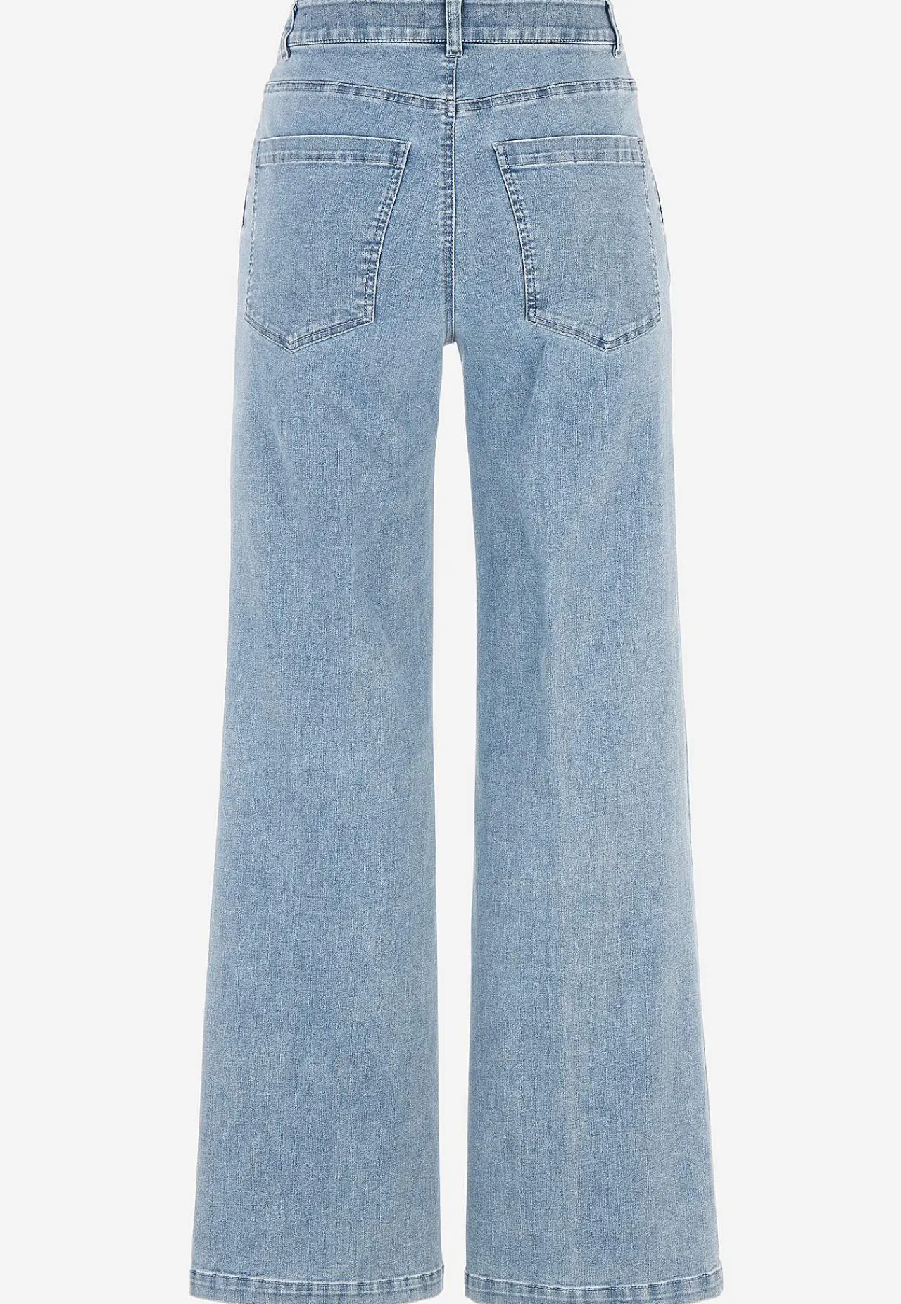 Straight Fit|Stretch Jeans-Cellbes of Sweden Brede jeans med syede pressefolder Mia Lyseblå denim