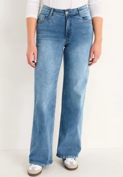 Høj Talje|Straight Fit- Brede, lange jeans med høj talje Renata | Cellbes