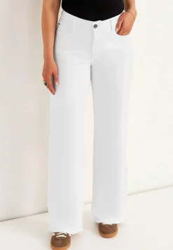 Høj Talje|Straight Fit-Cellbes of Sweden Brede, lange jeans med høj talje Renata Hvid denim