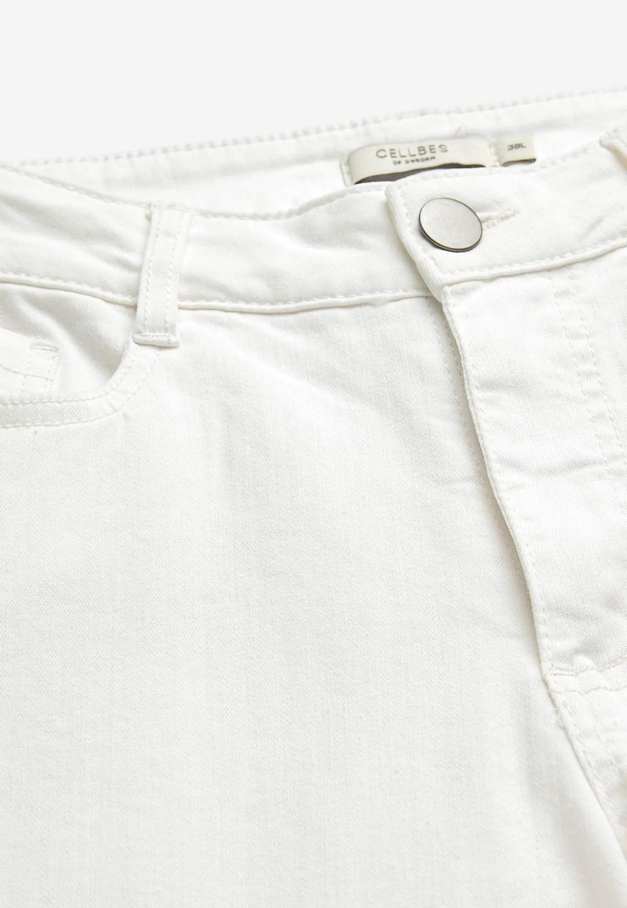 Høj Talje|Straight Fit-Cellbes of Sweden Brede, lange jeans med høj talje Renata Hvid denim