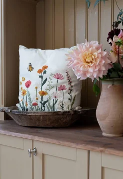 Pudebetræk & Inderpuder- Broderet pudebetræk med blomstermønster | Cellbes